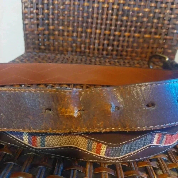 MEN'S WESTERN LEATHER BELT AZTEC DESIGN Size 40 - Picture 9 of 9